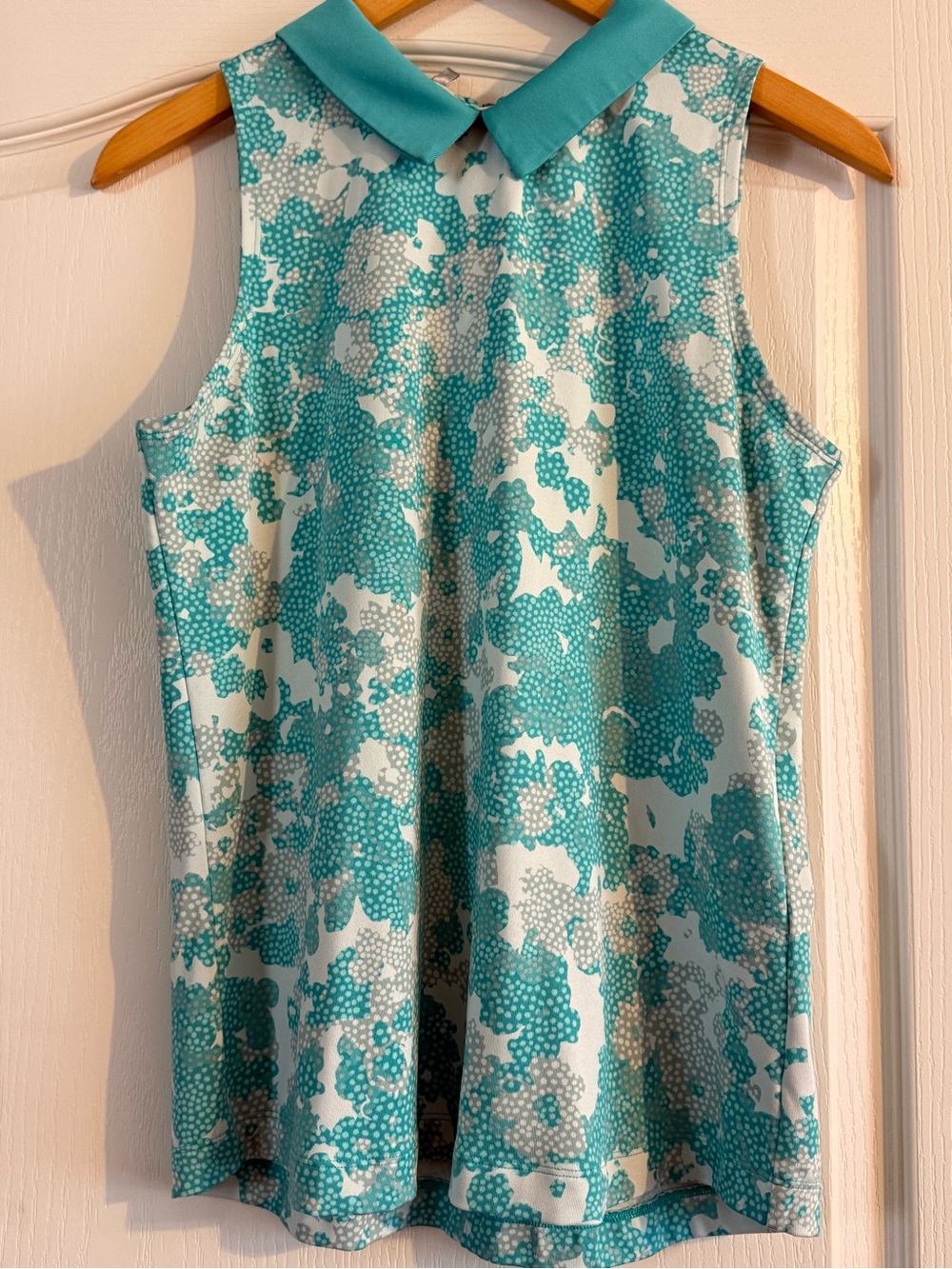 Under Armour Teal and White Sleeveless Polo Tank